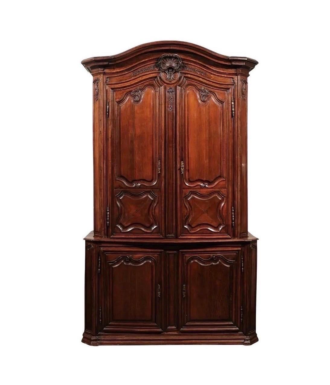 Armadietto francese a buffet Deux Corps in Oak del XIX secolo in vendita