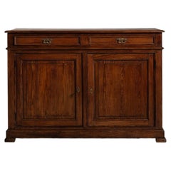 19th Century French Provincial Buffet in Brown Wood, Rustic Charm