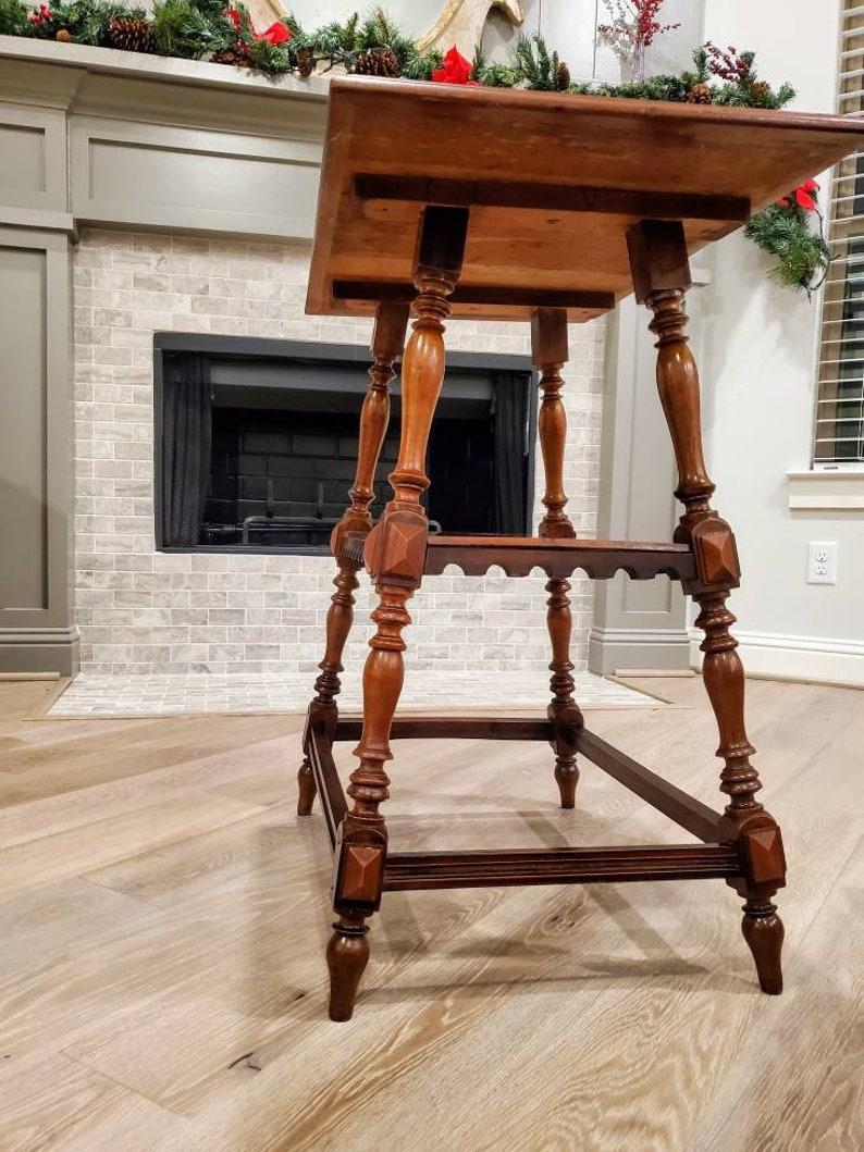 19th Century French Provincial Burl Walnut Tiered Hall Table 7