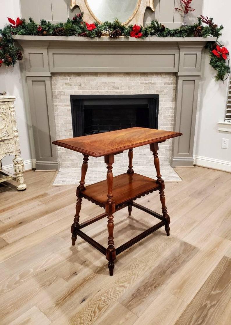19th Century French Provincial Burl Walnut Tiered Hall Table In Good Condition In Forney, TX