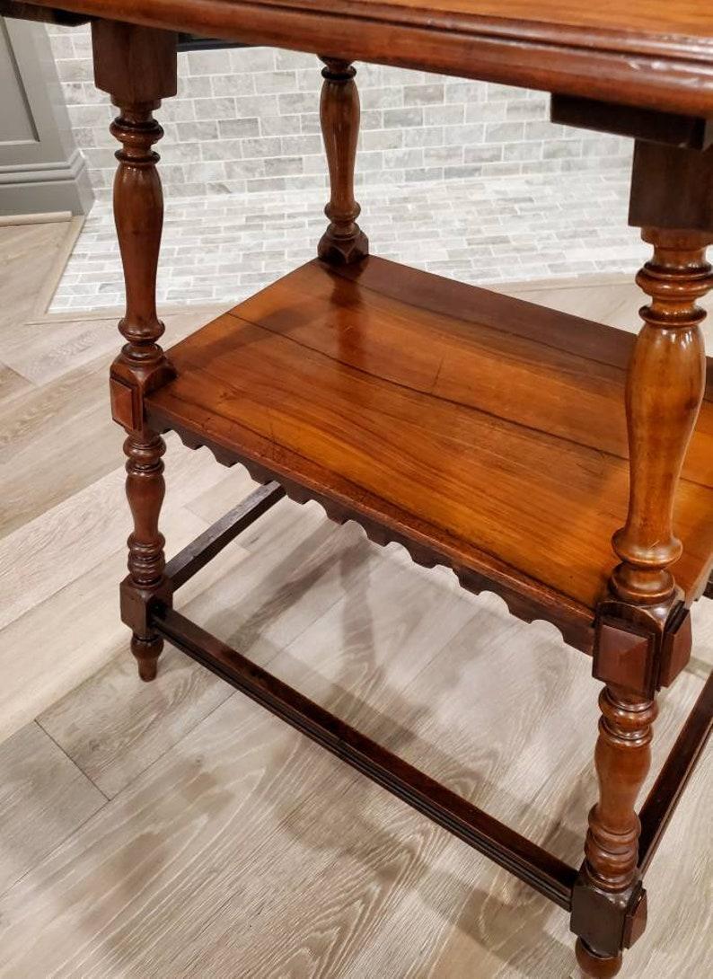 19th Century French Provincial Burl Walnut Tiered Hall Table 6
