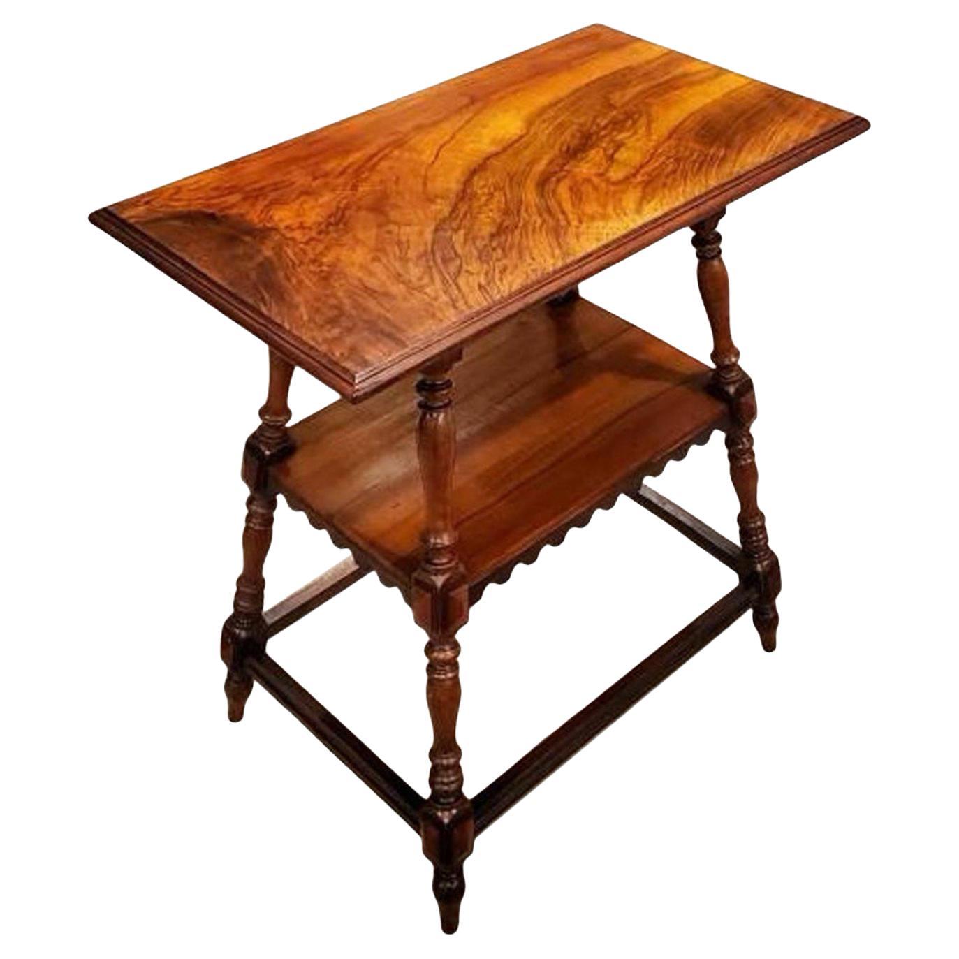19th Century French Provincial Burl Walnut Tiered Hall Table