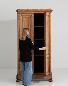 19th Century French Provincial Cabinet in Medium Pine Wood