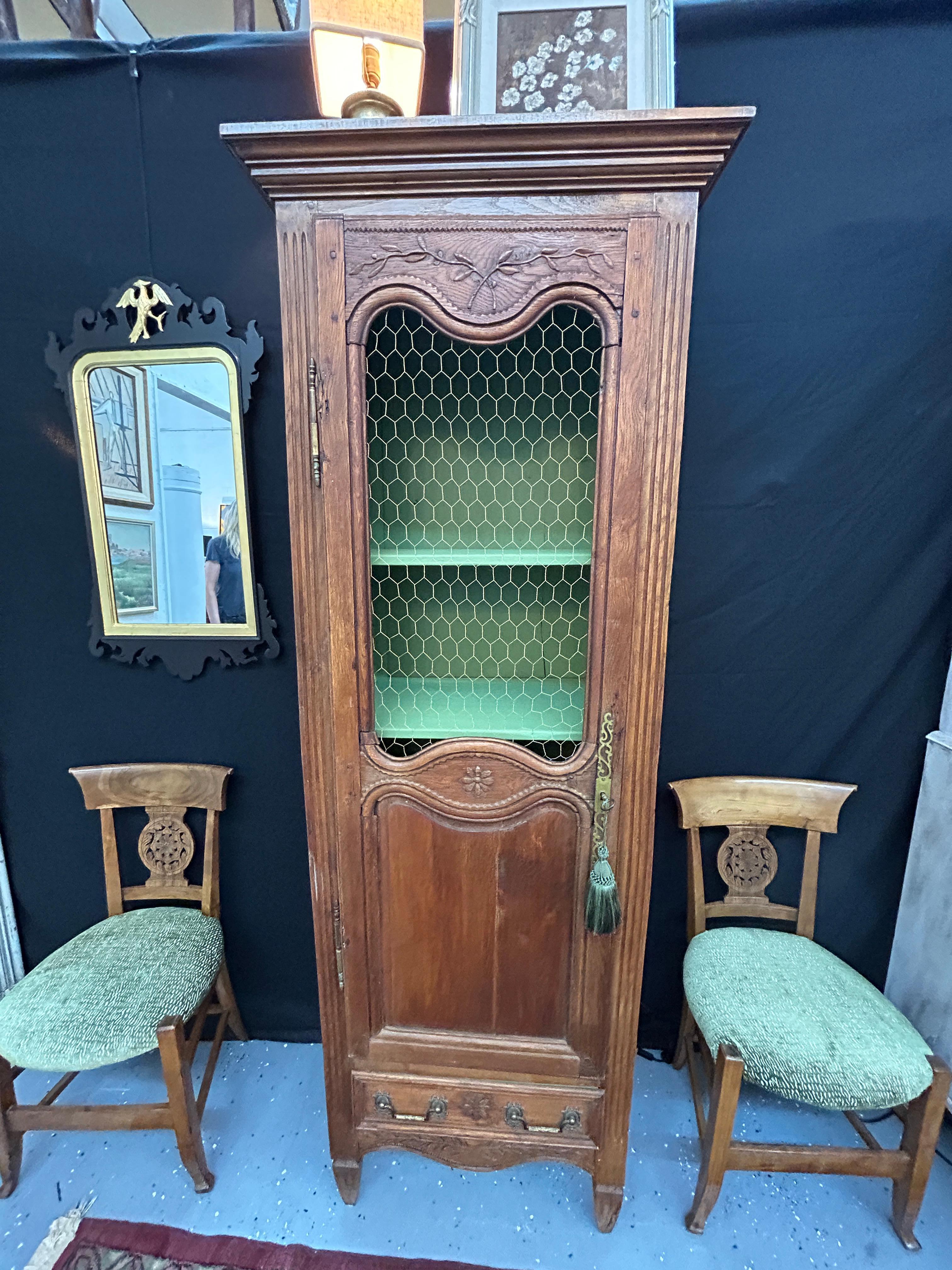 19th Century French Provincial Carved Oak Bookcase