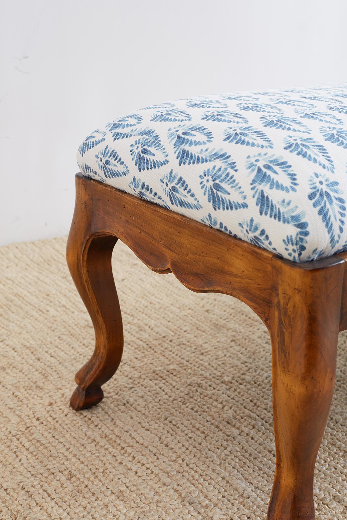 19th Century French Provincial Carved Walnut Bench 3