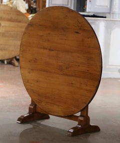 19. Jahrhundert Französisch Provincial geschnitzt Nussbaum & Kiefer Tilt-Top Weinprobe Tisch