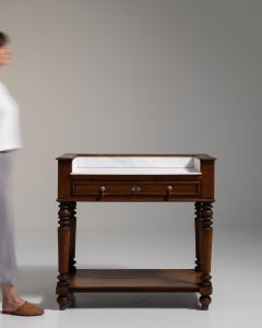 19th Century French Provincial Console Table with Marble Top