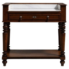 19th Century French Provincial Console Table with Marble Top