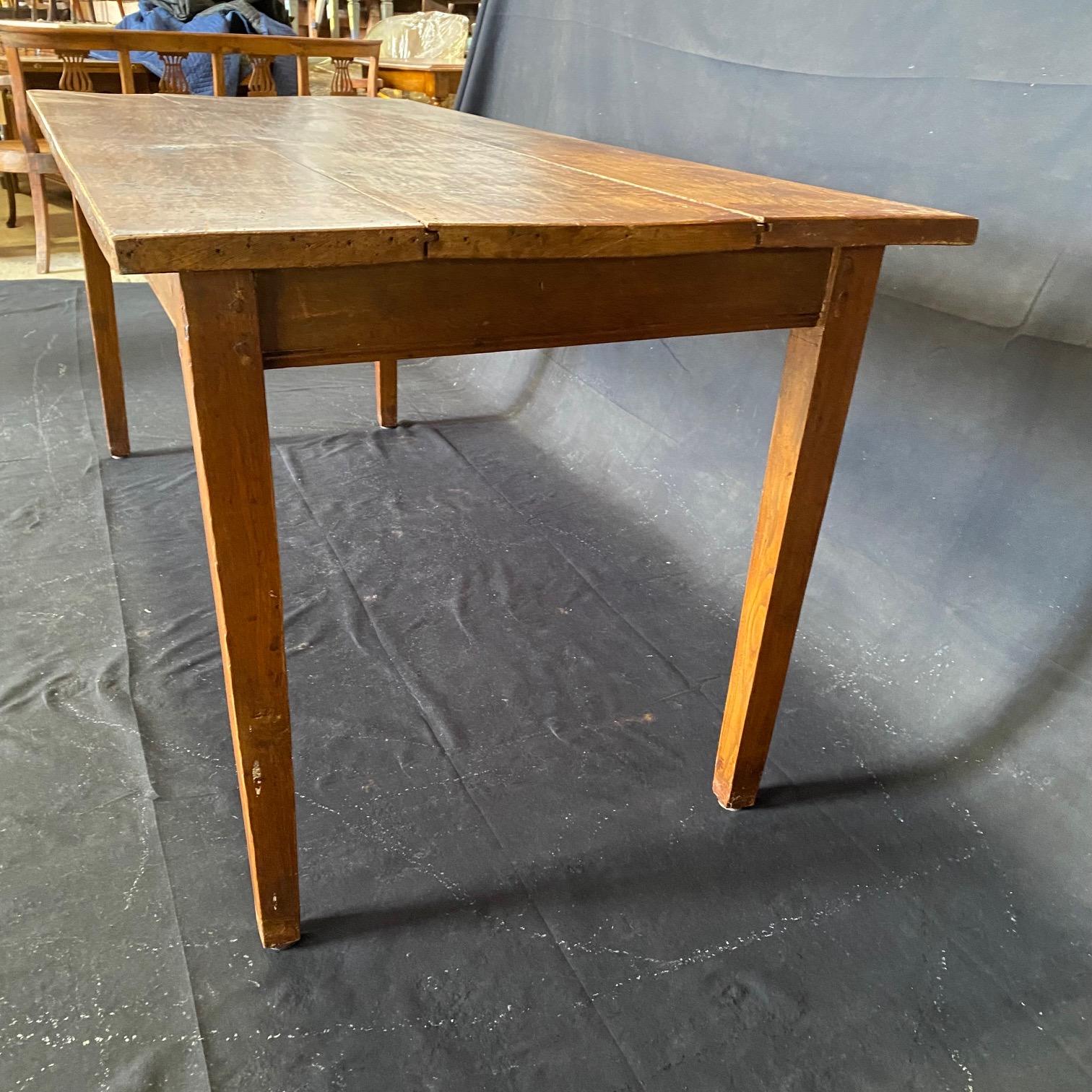 Rustic 19th Century French Provincial Country Farmhouse Pine Dining Table  For Sale