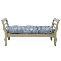 19th Century French Provincial Daybed in Dove Gray Paint