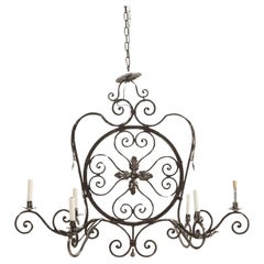 Antique 19th Century French Provincial Decorative Steel Chandelier