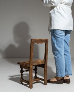 19th Century French Provincial Dining Chair, Natural Oak, Rush Seat