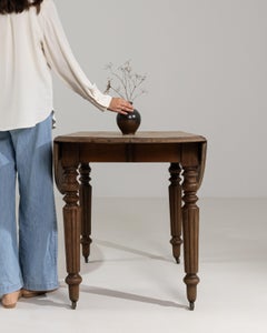 19th Century French Provincial Drop Leaf Table On Wheels