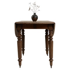 19th Century French Provincial Drop Leaf Table On Wheels