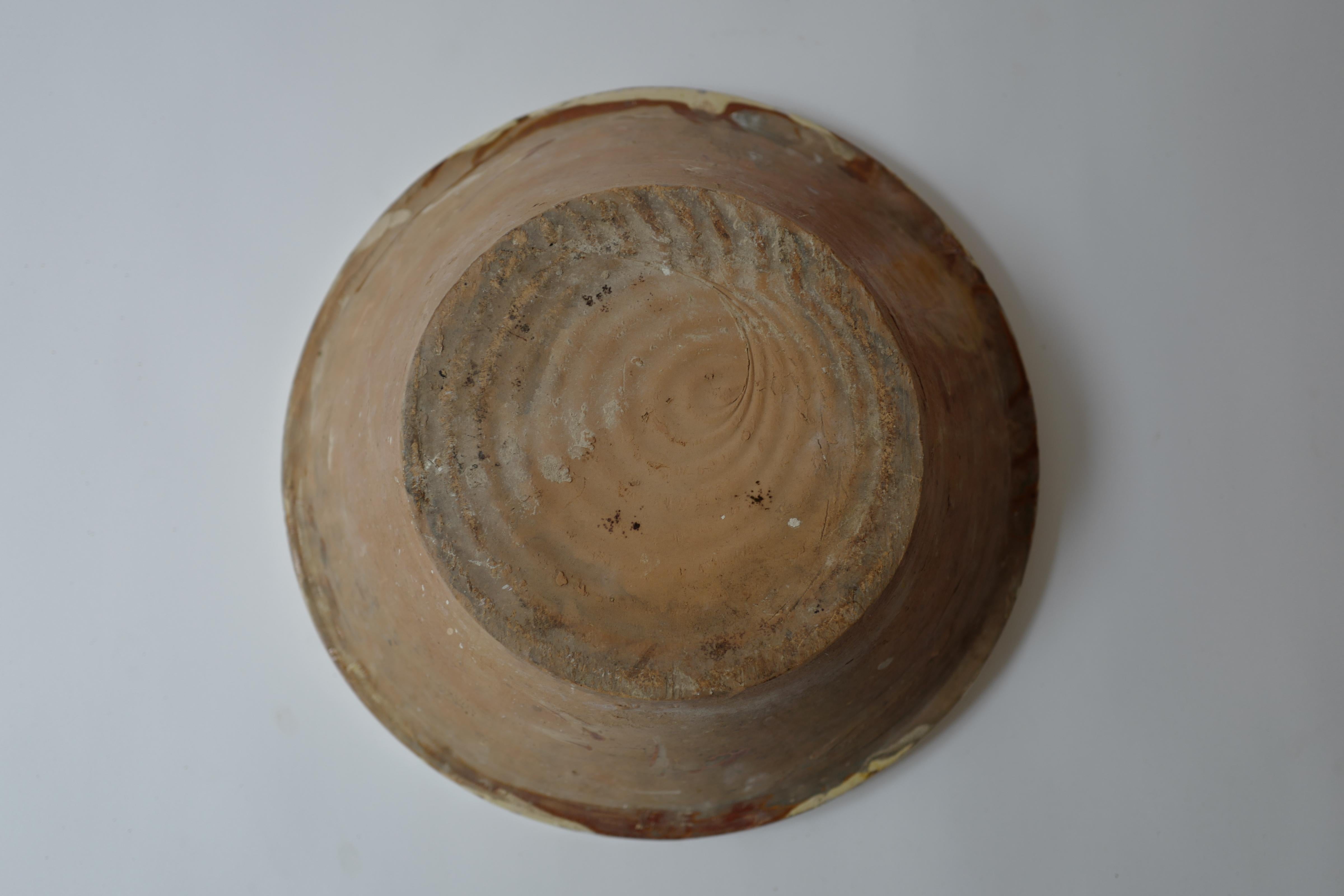 Francese Antique French Provincial Tian Bowl - smalto giallo chiaro, inizio XIX secolo in vendita