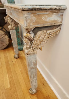 19th Century French Provincial Empire Styled Console with Rustic Painted Finish