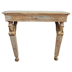 19th Century French Provincial Empire Styled Console with Rustic Painted Finish 19th Century French Provincial Empire Styled Console with Rustic Painted Finish