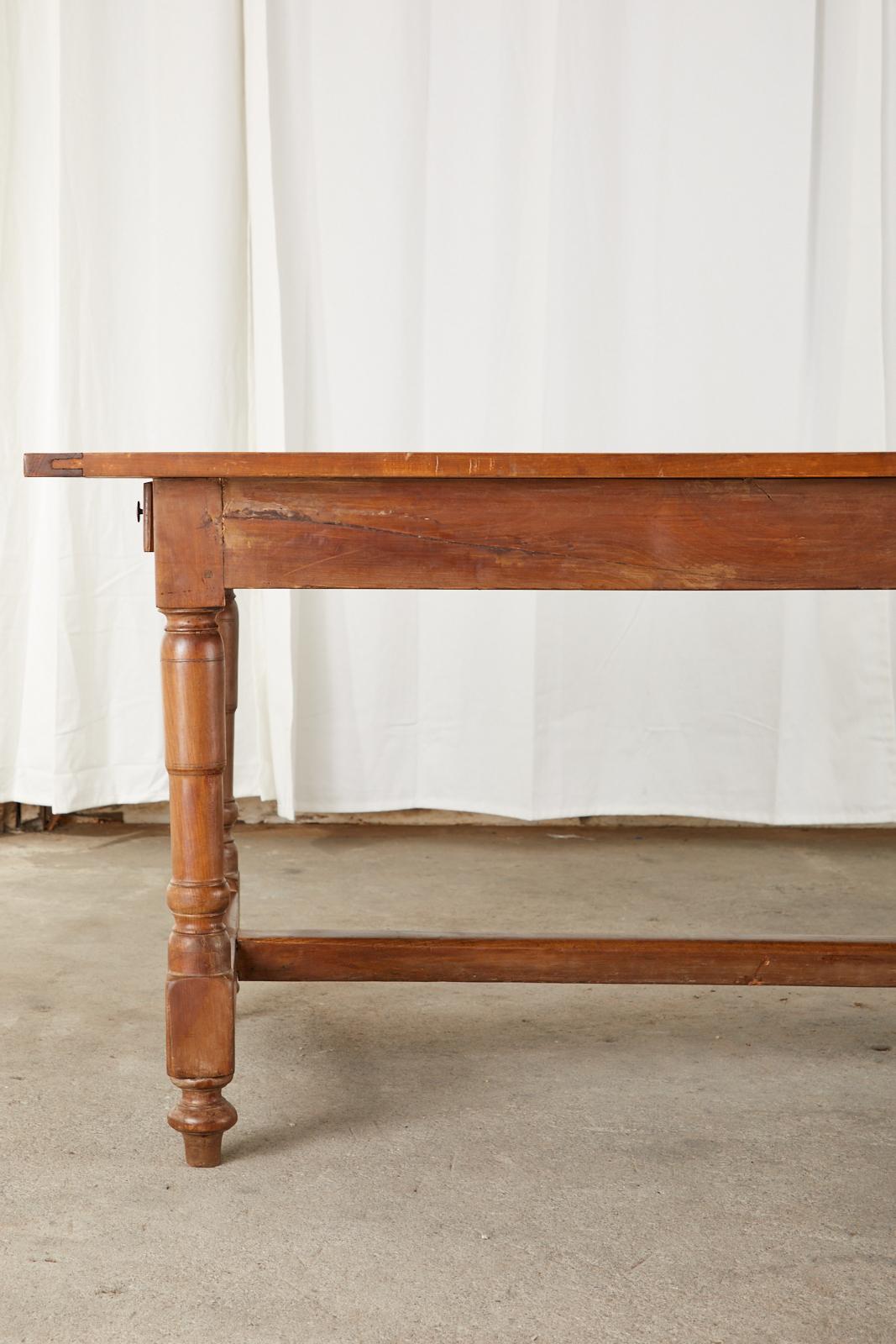 19th Century French Provincial Farmhouse Fruitwood Trestle Table 3