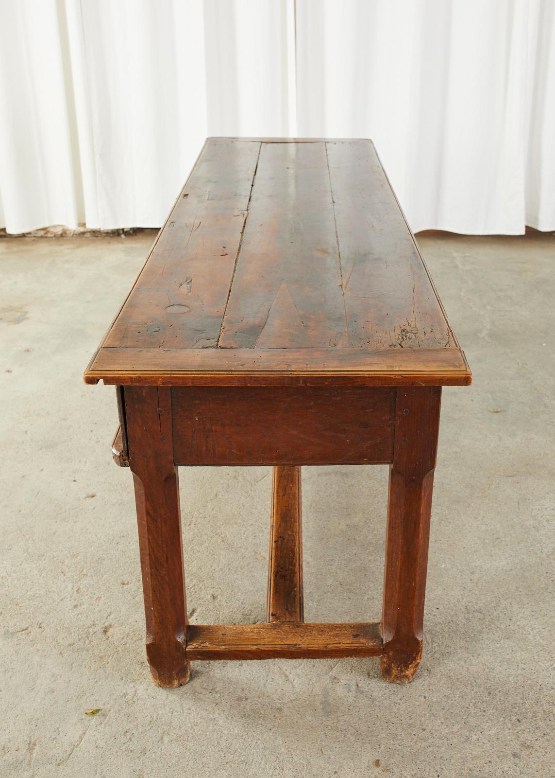 19th Century French Provincial Farmhouse Work Table or Console 2