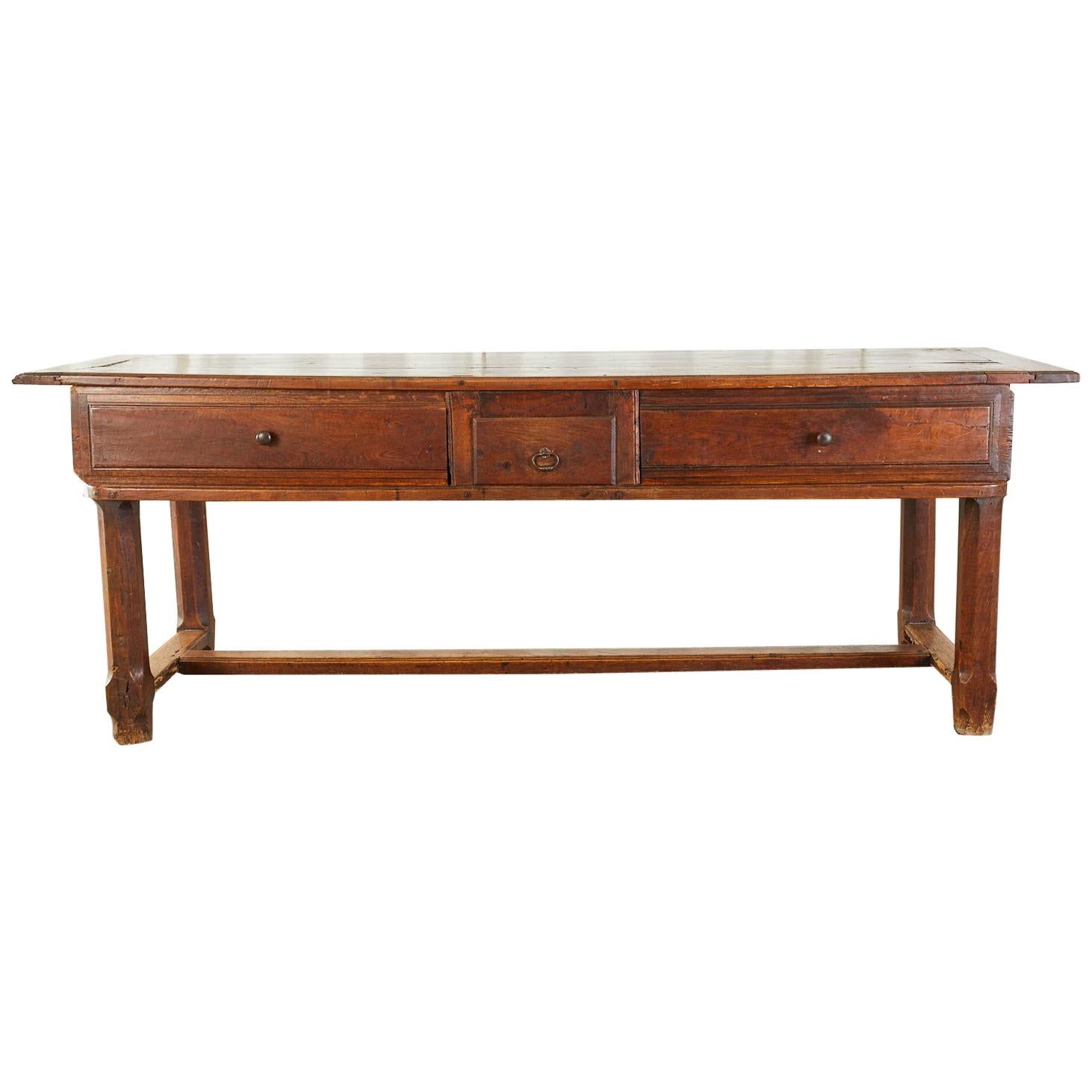 19th Century French Provincial Farmhouse Work Table or Console