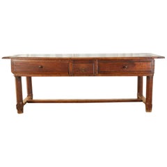 19th Century French Provincial Farmhouse Work Table or Console