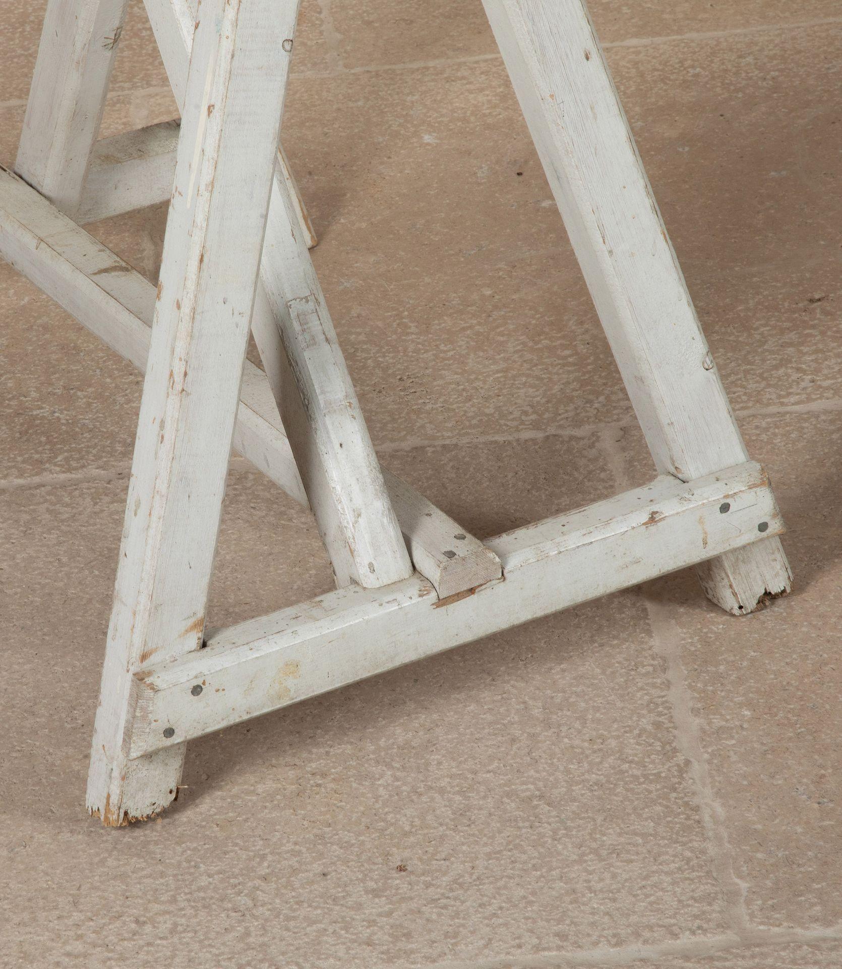 19th Century French Provincial Florists Trestle Table with Later Zinc Top For Sale 2