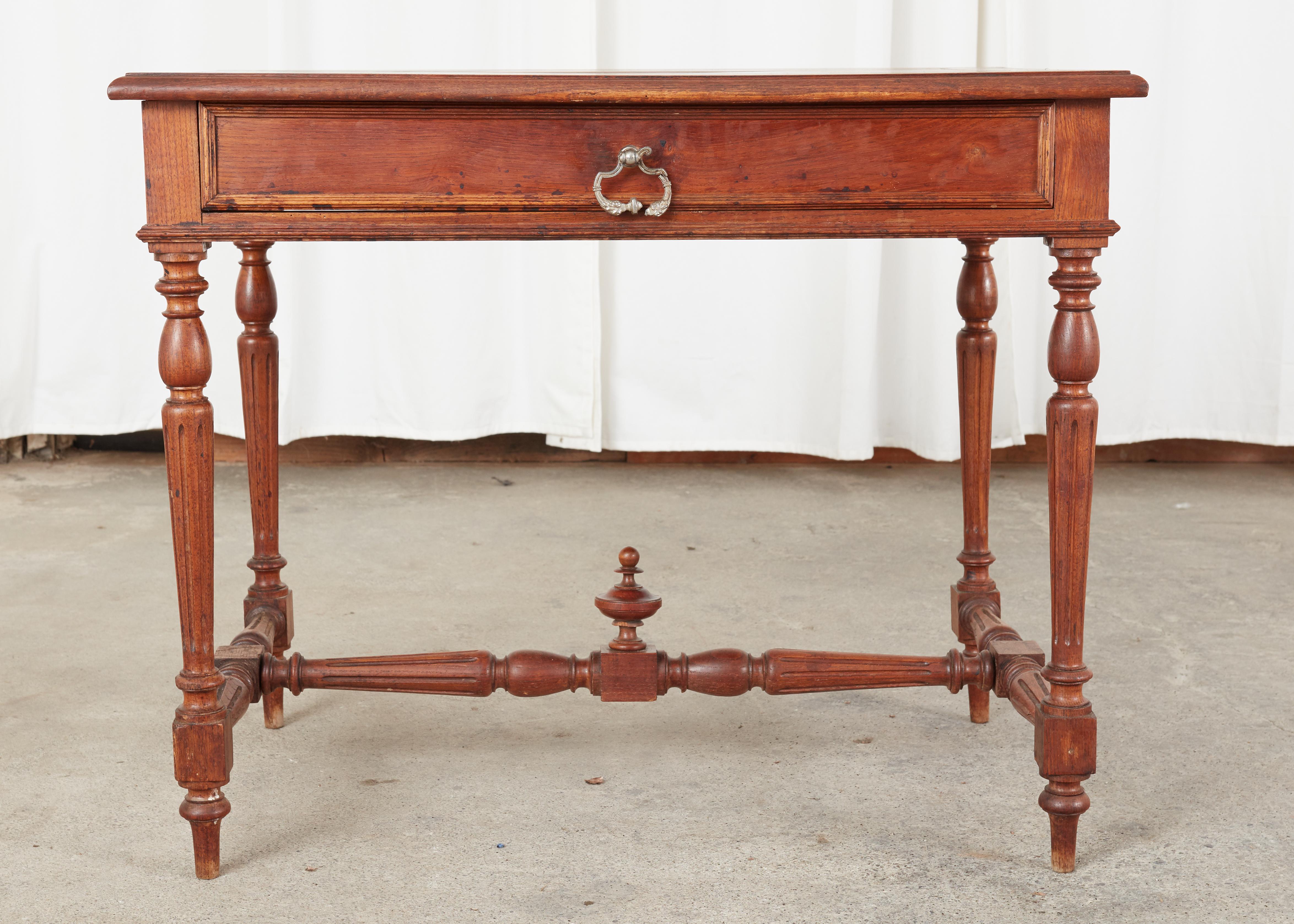 19th Century French Provincial Fruitwood Writing Table Desk For Sale 5