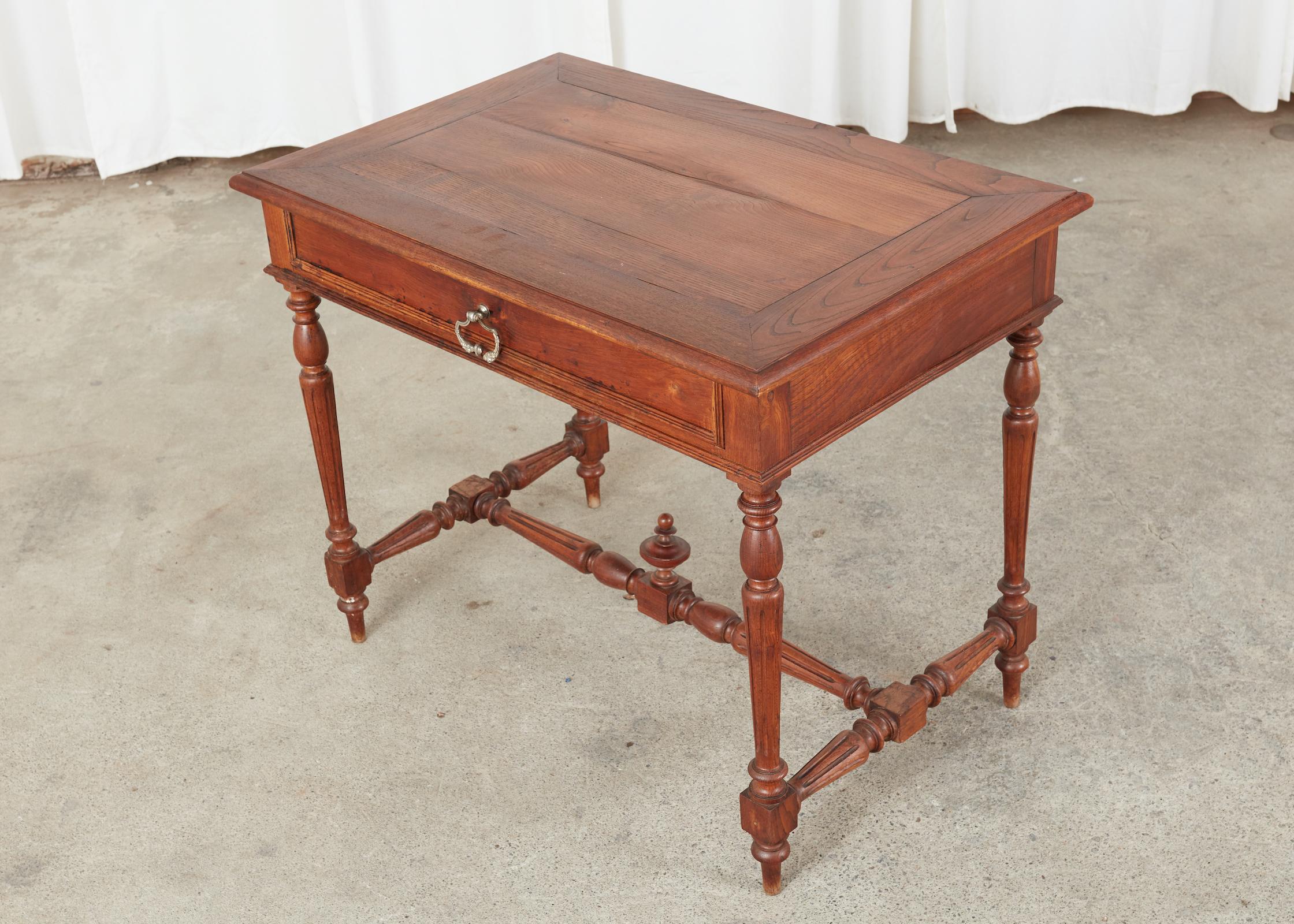 19th Century French Provincial Fruitwood Writing Table Desk For Sale 7