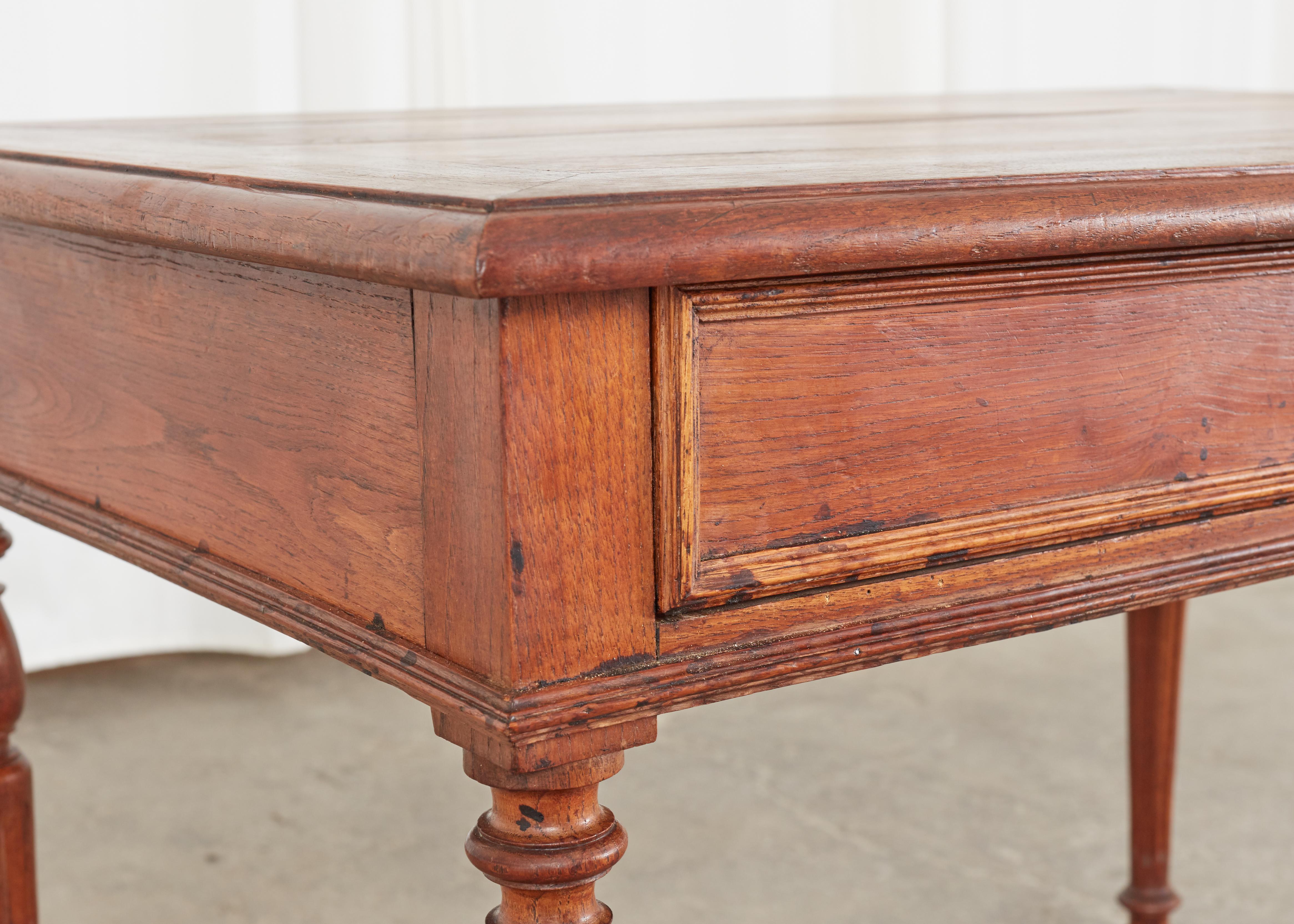 19th Century French Provincial Fruitwood Writing Table Desk For Sale 1