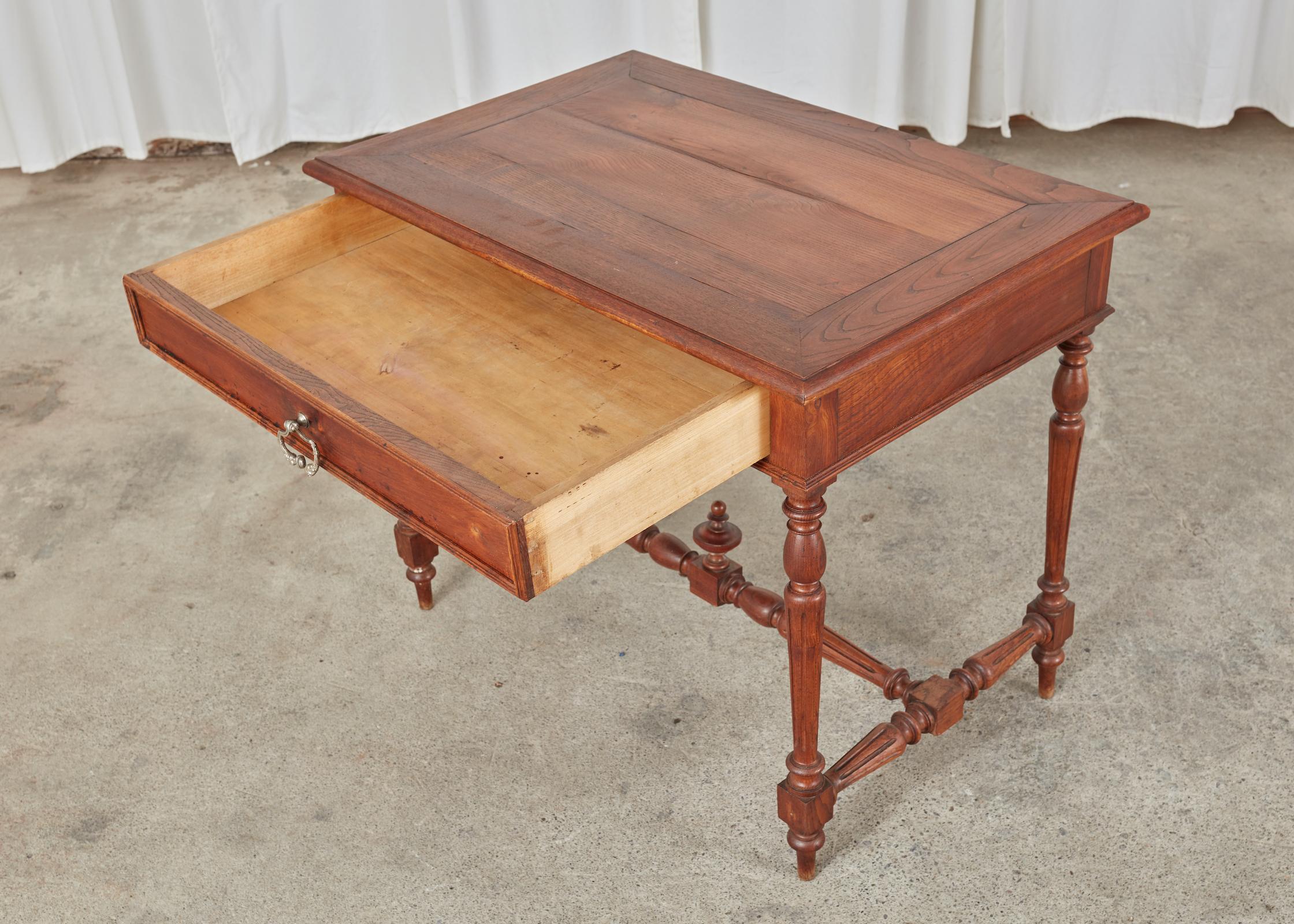 19th Century French Provincial Fruitwood Writing Table Desk For Sale 3