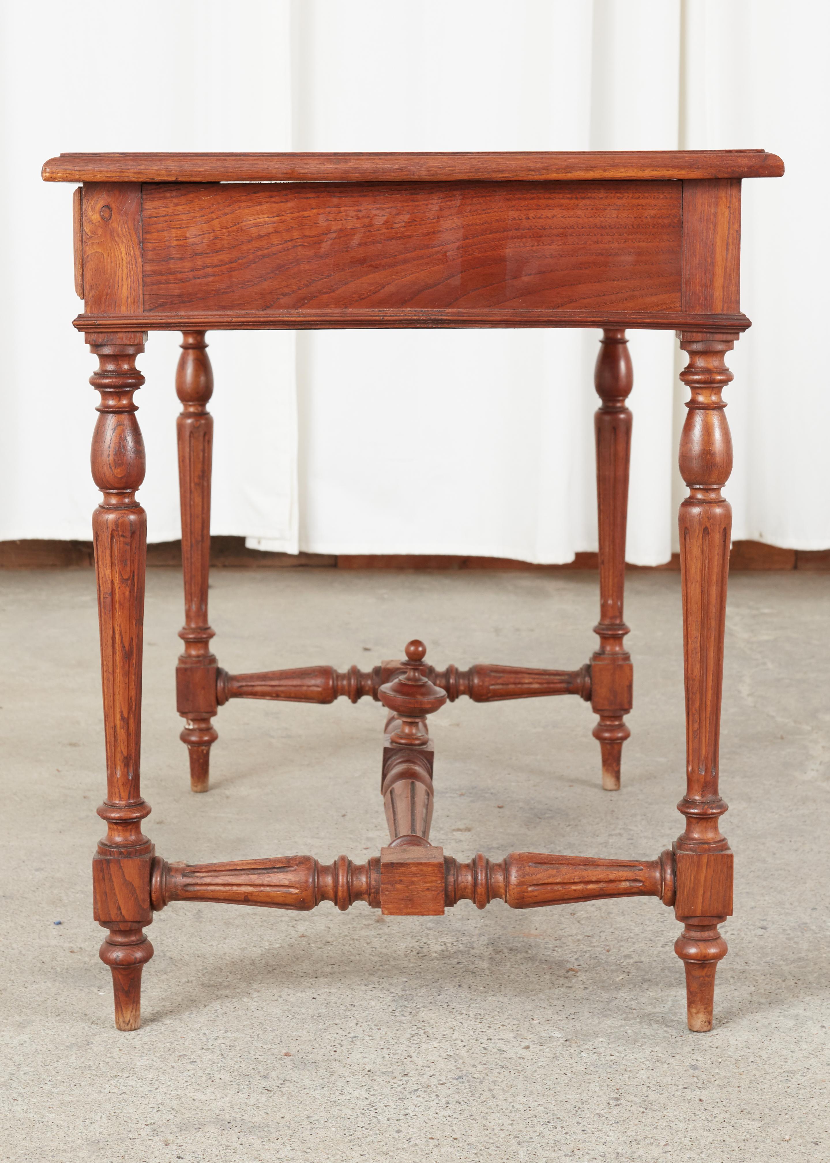 19th Century French Provincial Fruitwood Writing Table Desk For Sale 4