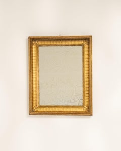 Specchio da parete in legno dorato in stile provinciale francese del XIX secolo