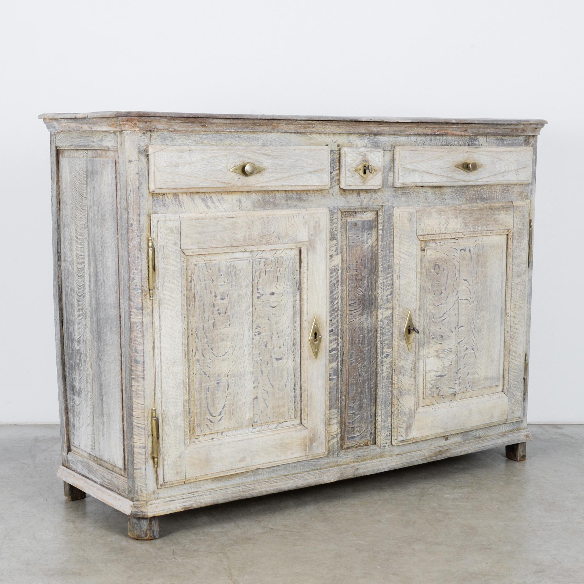 Bleached 19th Century French Provincial Limed Oak Buffet