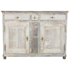19th Century French Provincial Limed Oak Buffet 19th Century French Provincial Limed Oak Buffet