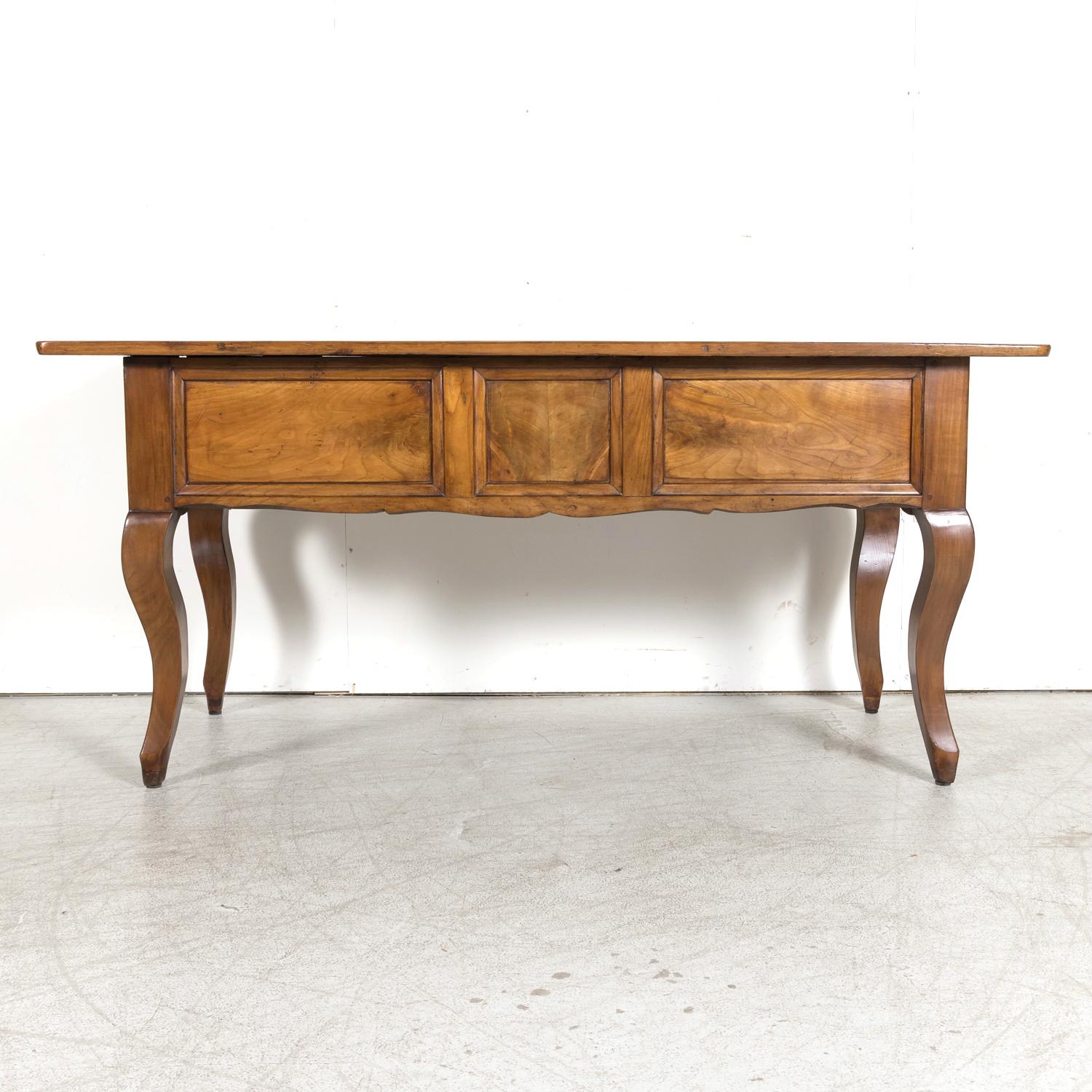 19th Century French Provincial Louis XV Style Cherry Bureau Plat or Writing Desk For Sale 12