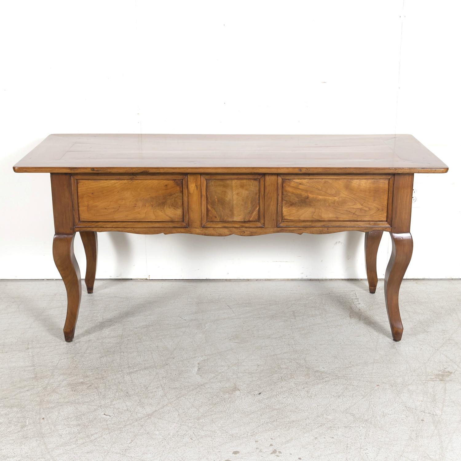 19th Century French Provincial Louis XV Style Cherry Bureau Plat or Writing Desk For Sale 13