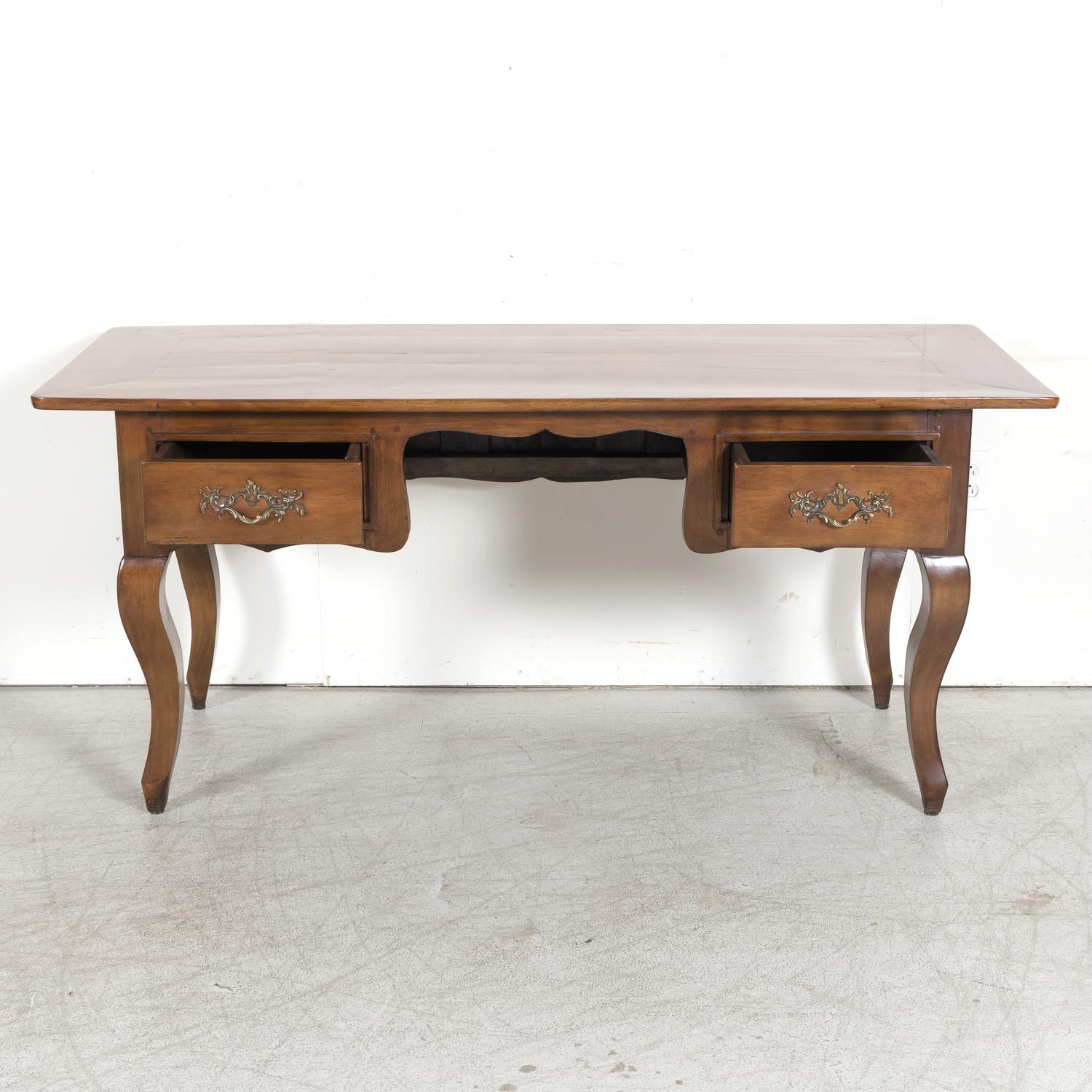 19th Century French Provincial Louis XV Style Cherry Bureau Plat or Writing Desk For Sale 1