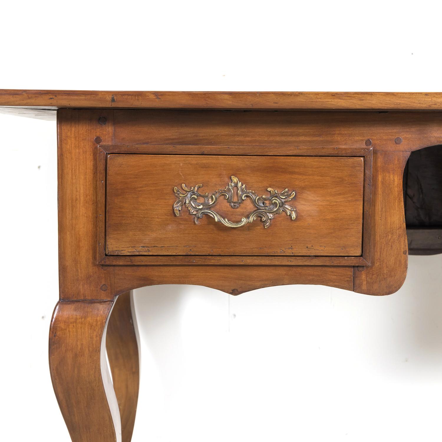 19th Century French Provincial Louis XV Style Cherry Bureau Plat or Writing Desk For Sale 3