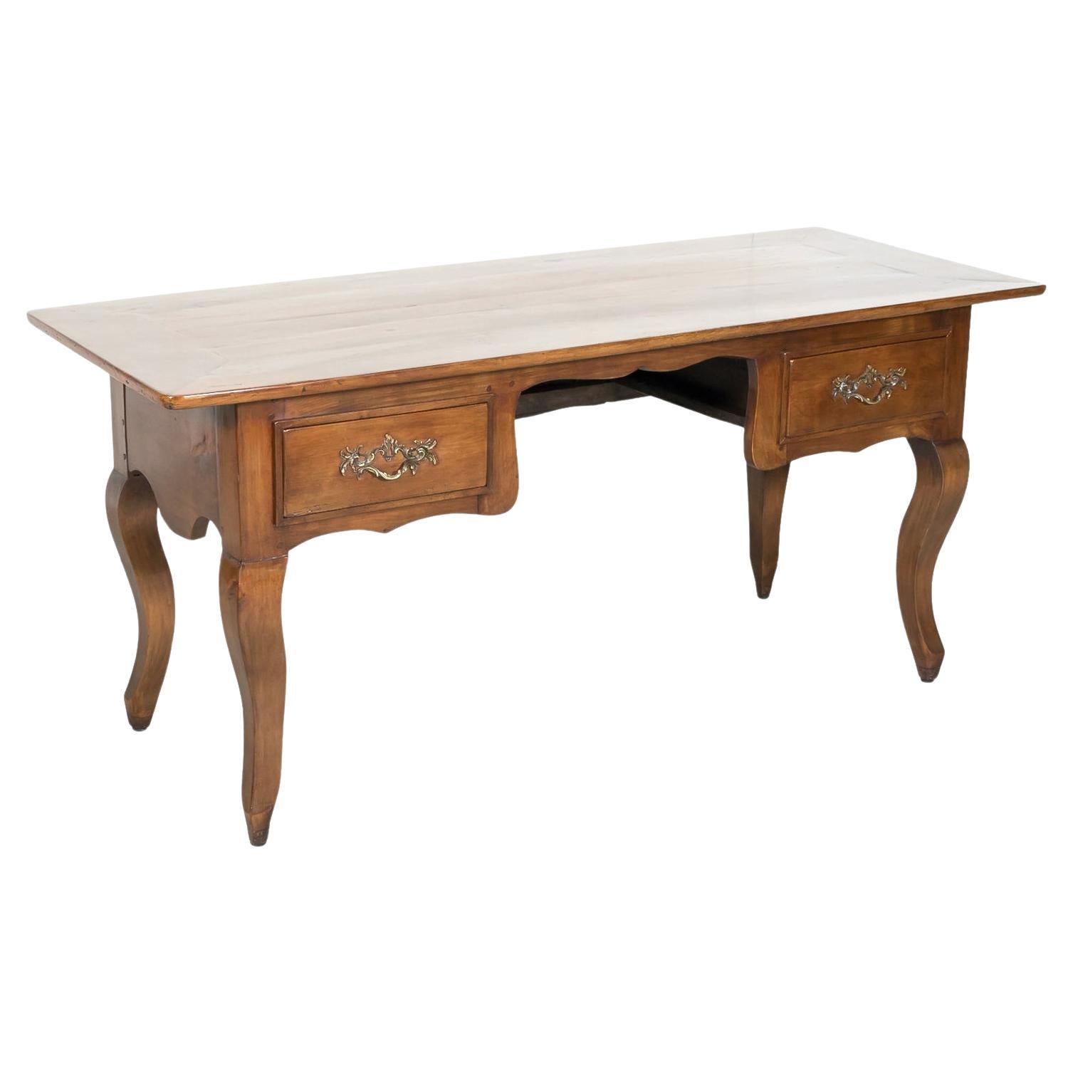 Bureau-Teller oder Schreibtisch aus Kirschbaumholz im französischen Louis-XV-Stil des 19. Jahrhunderts im Angebot