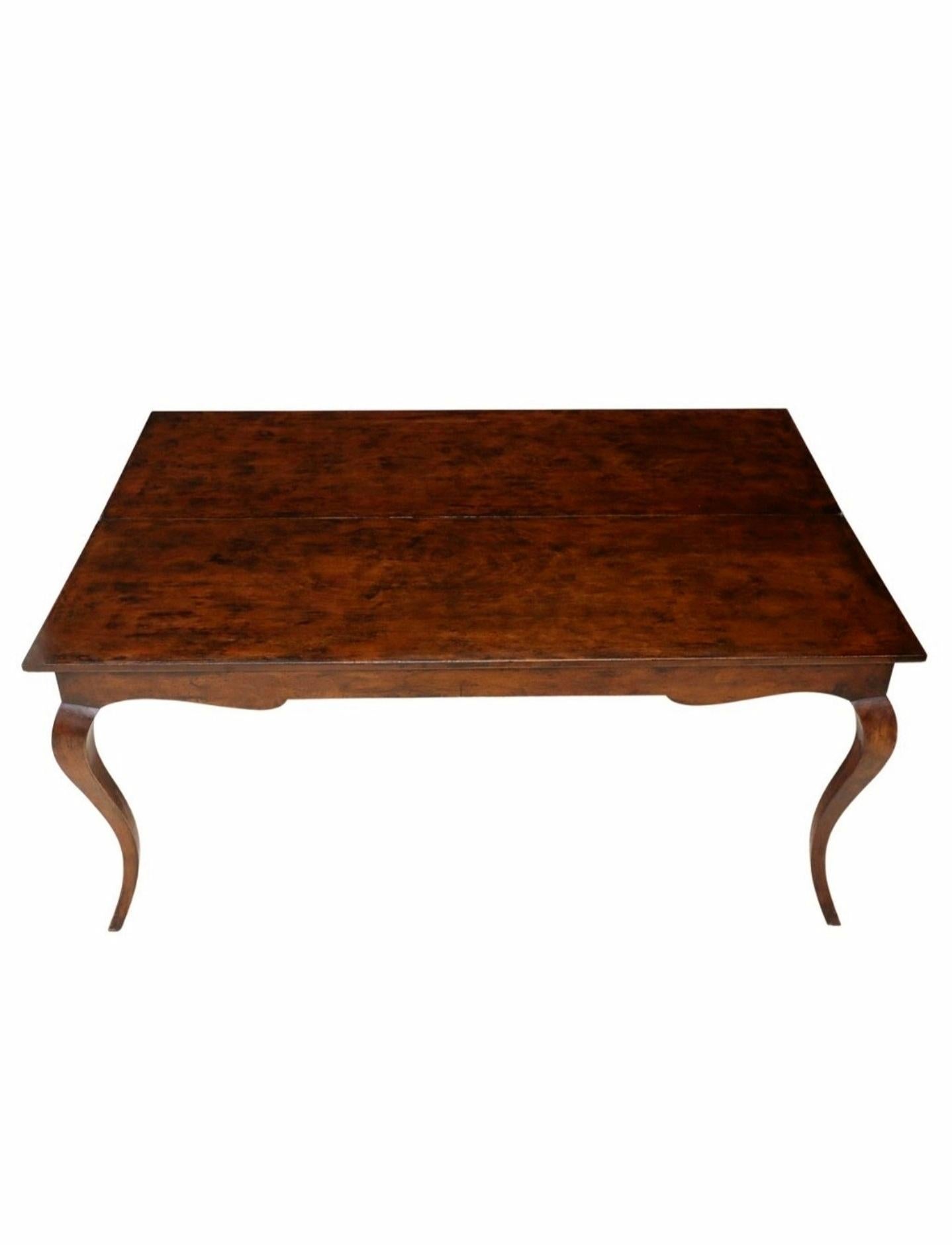 A rare French Provincial farmhouse flip-top extension kitchen harvest table with beautifully aged warm rustic patina!

Born in Provincial France in the late 19th century, exceptionally executed in sophisticated Louis XV Rococo taste, having a long
