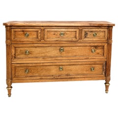 19th Century French Provincial Louis XVI Walnut Dresser Commode