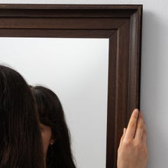 19th Century French Provincial Mirror with Dark Walnut Frame