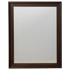 19th Century French Provincial Mirror with Dark Walnut Frame
