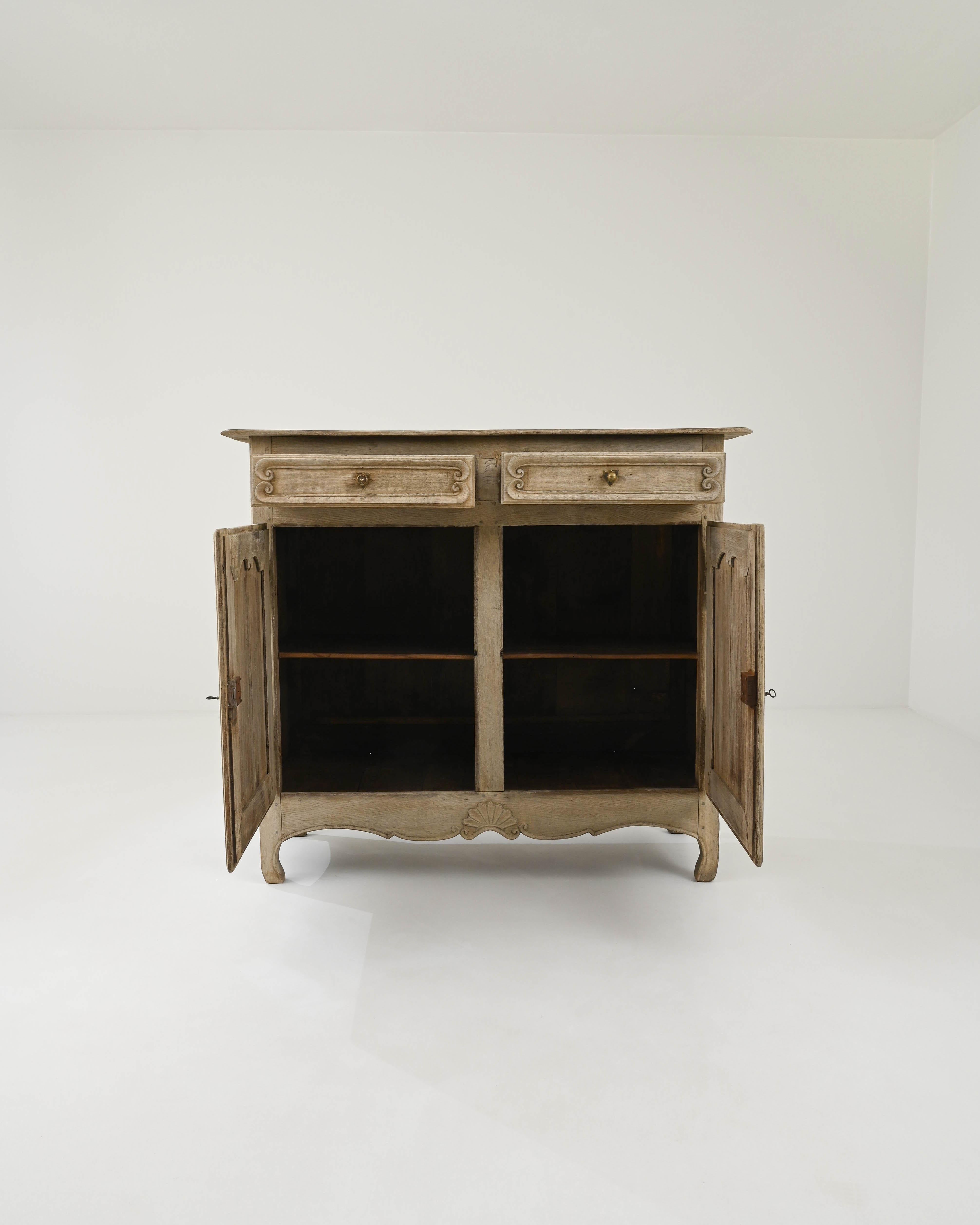 Bleached 19th Century French Provincial Oak Buffet For Sale