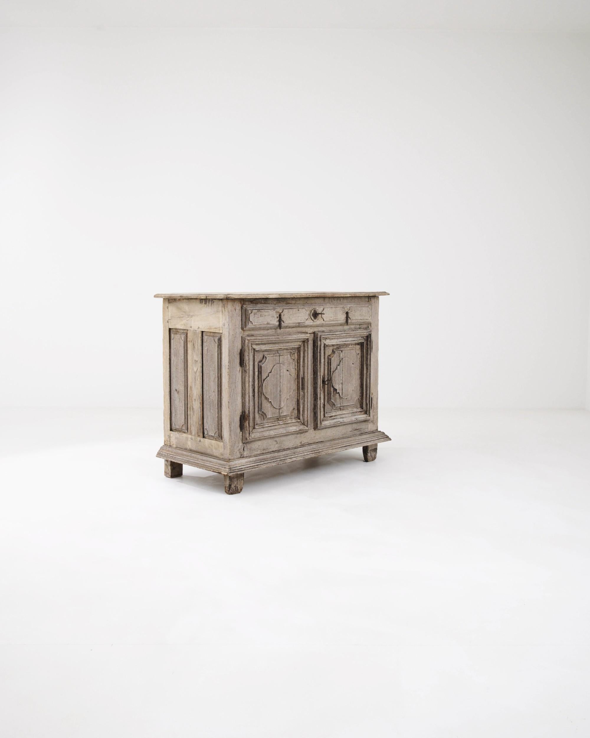 Brass 19th Century French Provincial Oak Buffet For Sale
