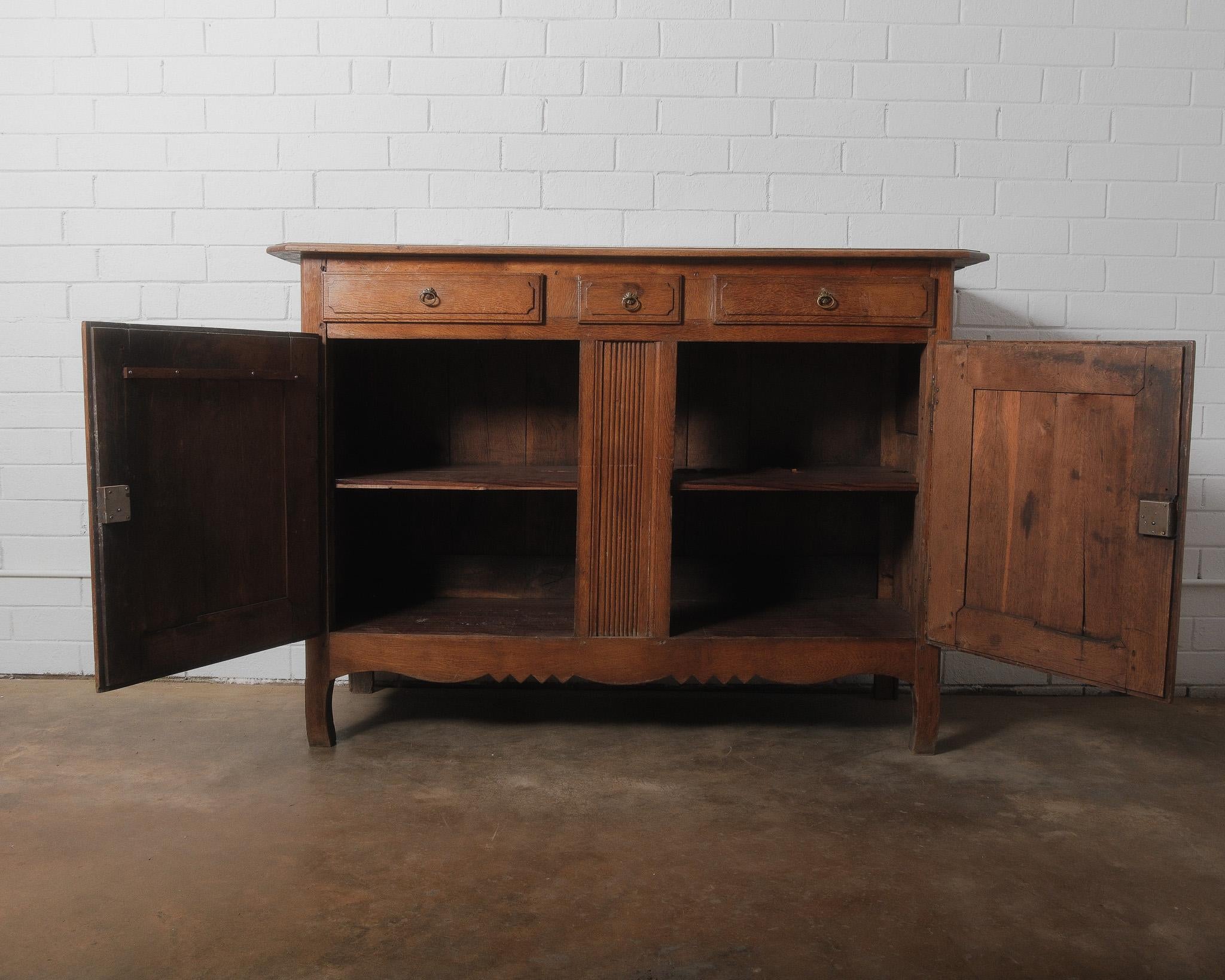 Wood 19th Century French Provincial Oak Buffet For Sale