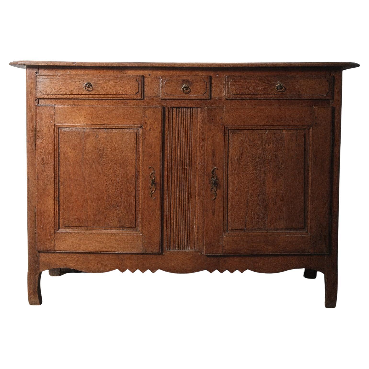 19th Century French Provincial Oak Buffet For Sale
