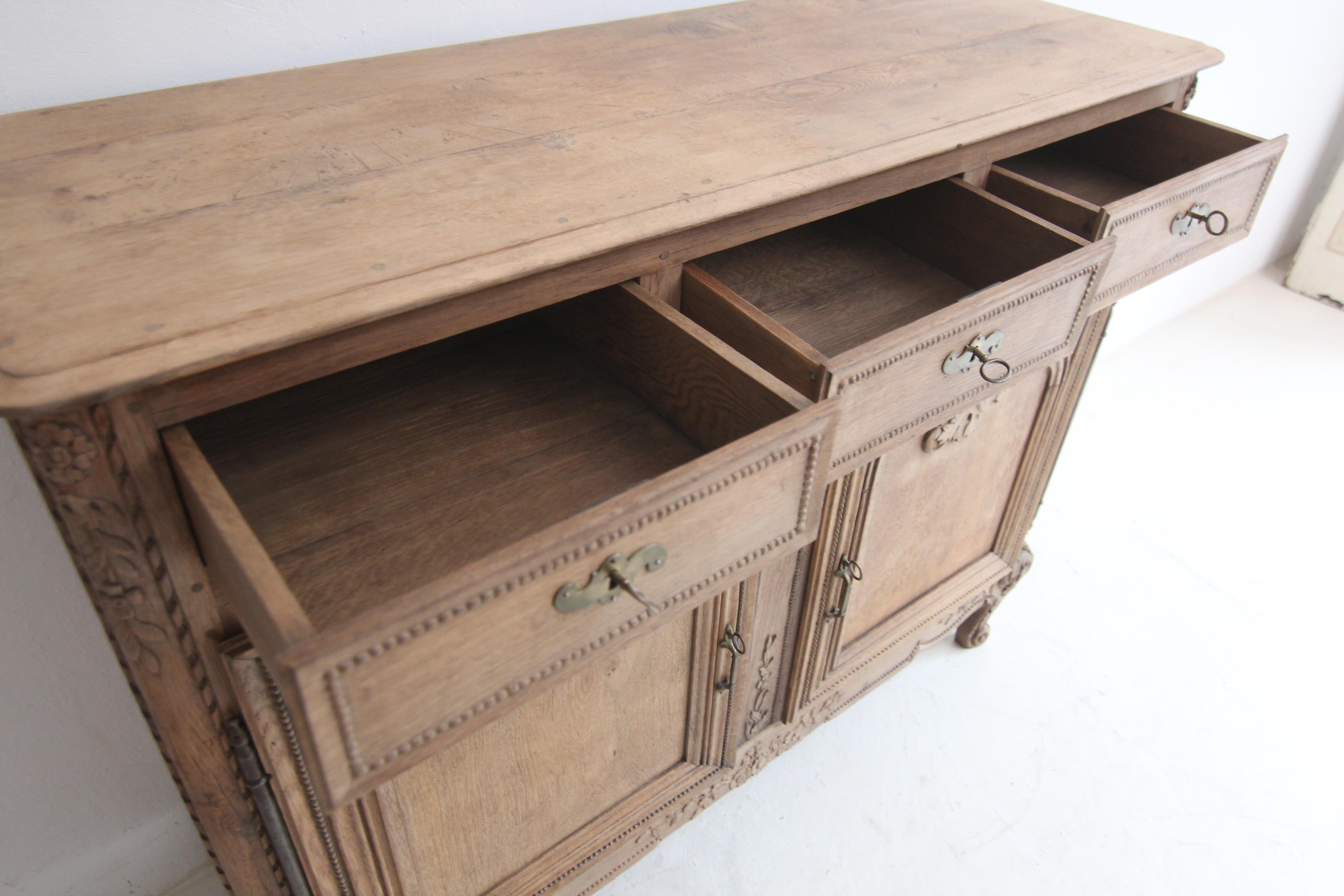 19th Century French Provincial Oak Buffet or Sideboard For Sale 14