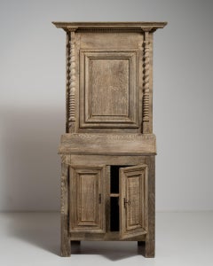 19th Century French Provincial Oak Cabinet with Weathered Finish