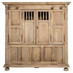 19th Century French Provincial Oak Cabinet with Weathered Finish